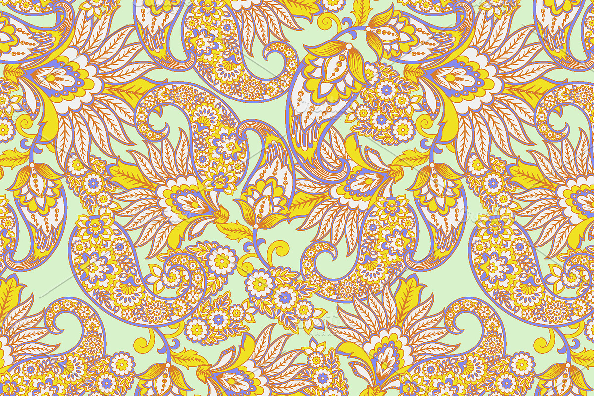 2 Paisley Asian floral patterns, a Pattern Graphic by antalogiya (Photo 3 of 3)