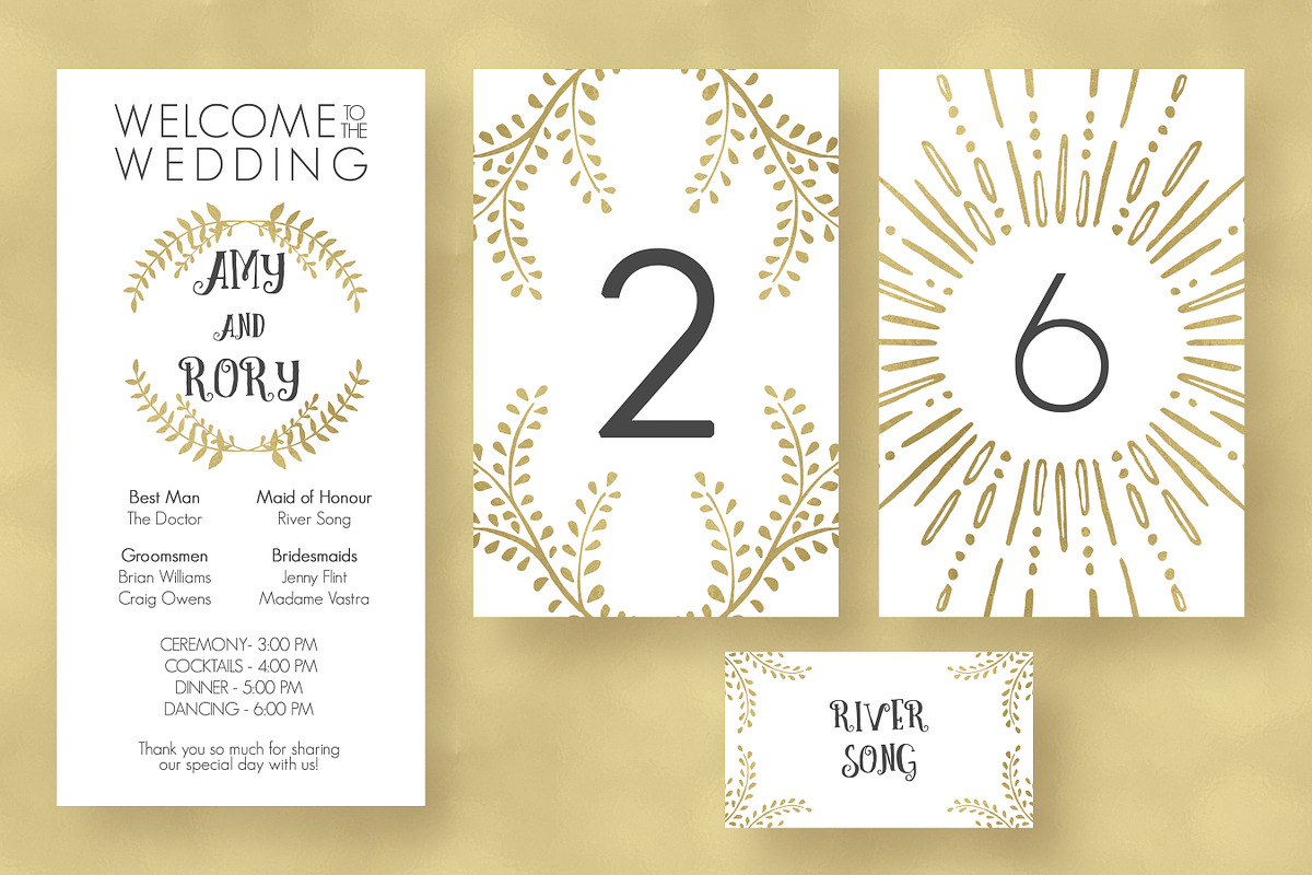 Gold Wedding Invitation Suite, an Invitation Template by Knotted Design (Photo 4 of 5)