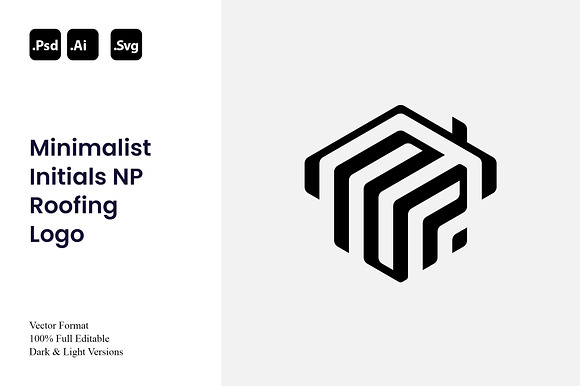 Minimalist Initials NP Roofing Logo preview 5