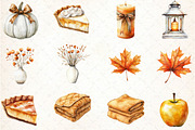 Cozy Caramel & White Fall Clipart, an Illustration by DreamCafeArt (Thumbnail 2 of 5)