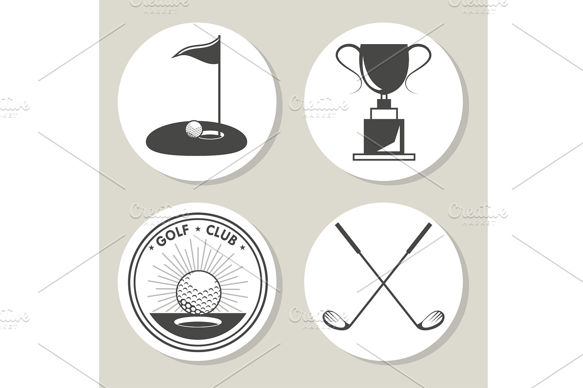 golf club icons, an Object Illustration by studiogstock