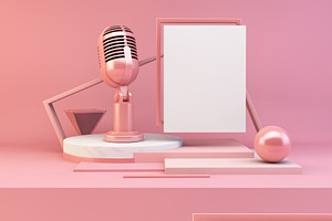 Pink Composition With Microphone