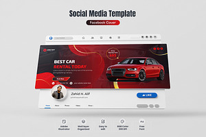 Car Rental Facebook Cover Banner, a Social Media Template by zahidhossainalif