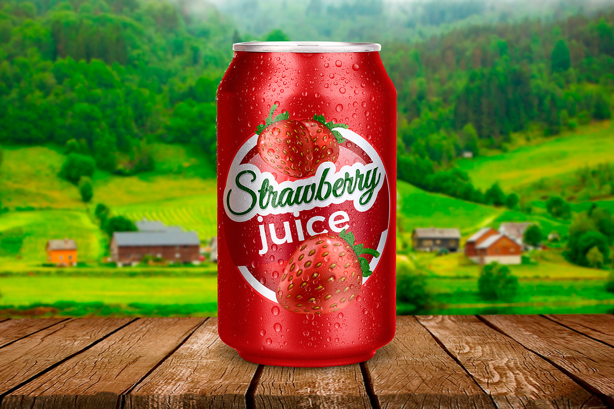 Tin Can Water Droplets Mockup, a Packaging Mockup by rogeriomarcos