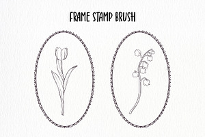 Hand Drawn Flowers Procreate Stamps