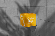 Cube Sign Mockup, a Product Mockup by MrLetters (Thumbnail 2 of 5)