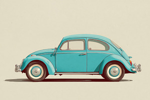 Classic car parked in simple space, a Photo by Beautiful things