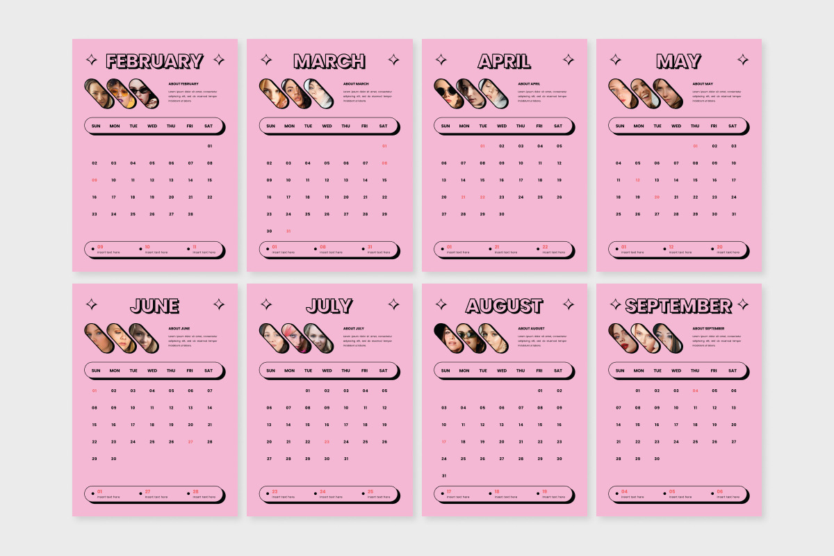 Wall Calendar 2025 Design V4, a Stationery Template by trabaskriya (Photo 2 of 3)