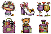 Girly Happy New Year CLIPART, an Illustration by CreationArt (Thumbnail 6 of 7)