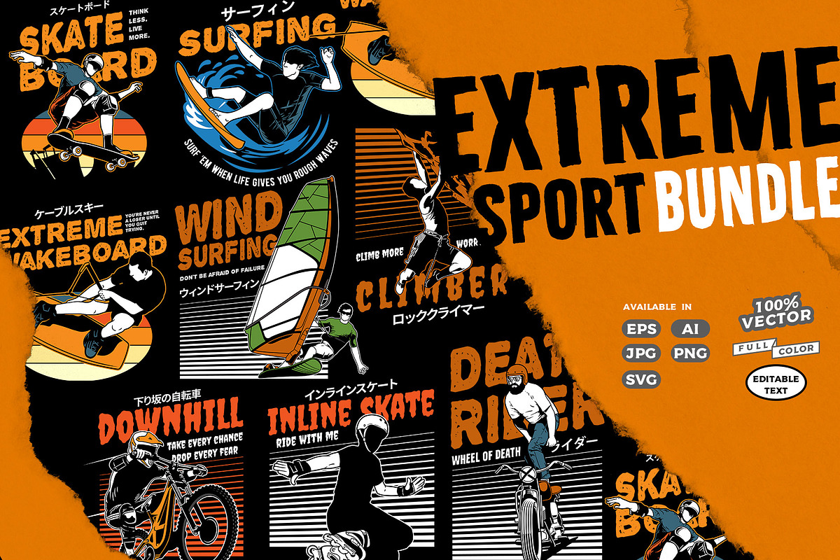 Extreme sport collection bundle, a Person Illustration by The BolzStudio (Photo 1 of 7)