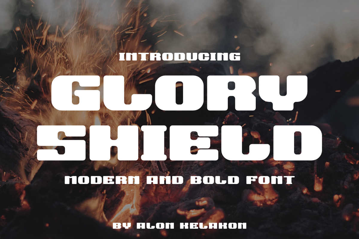Glory Shield, a Sans Serif Font by alon kelakon (Photo 1 of 6)