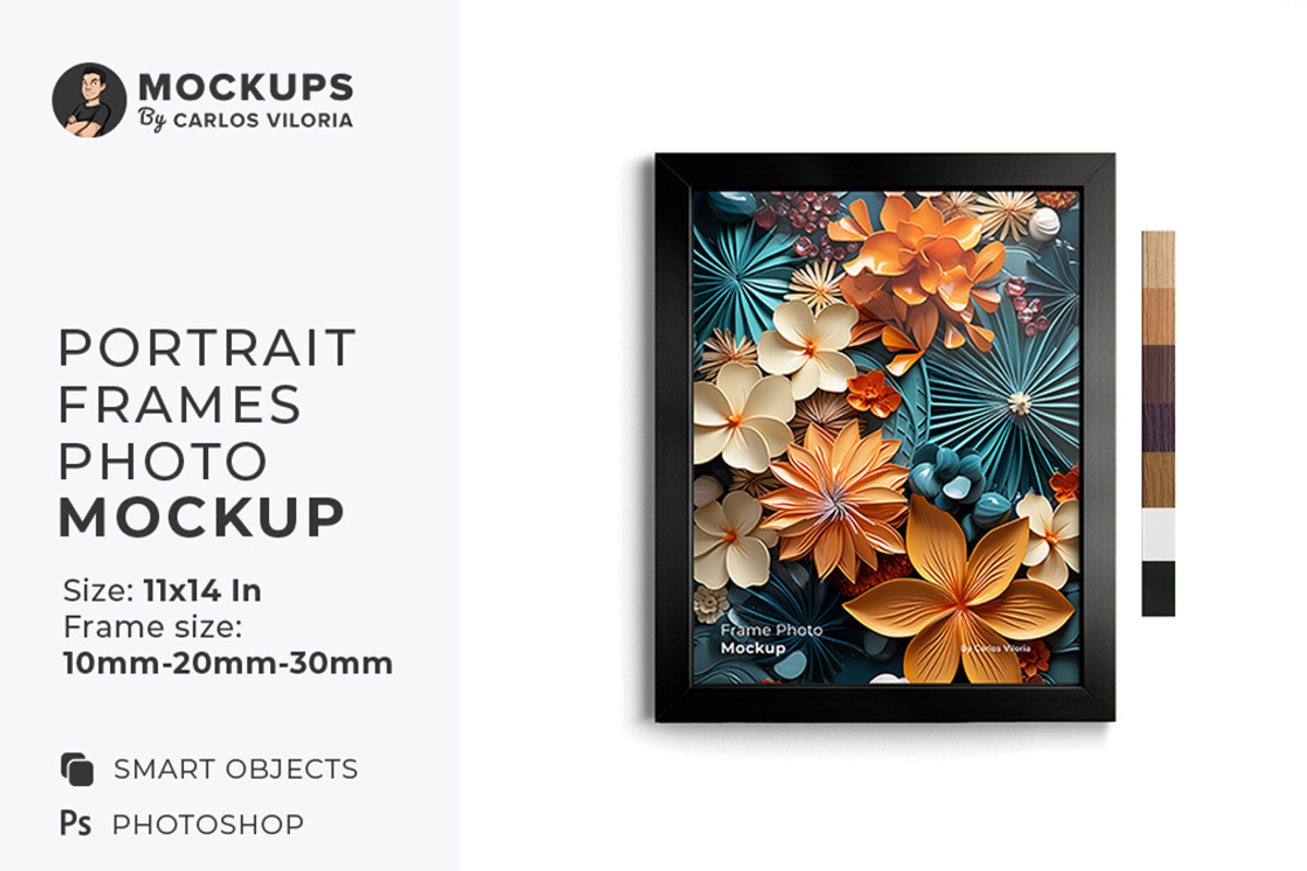 Front Portrait Frame Mockup - 11x14, a Household Mockup by Mockups by Carlos Viloria (Photo 1 of 7)