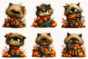 Whimsical Fluffy Cat Clipart, a Seasonal Illustration by Designworld (Thumbnail 3 of 8)
