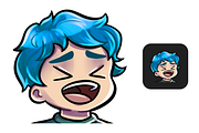 12 Blue Hair Chibi Boy Twitch Emotes, an Illustration by Custom Fonts & Patterns (Thumbnail 5 of 12)