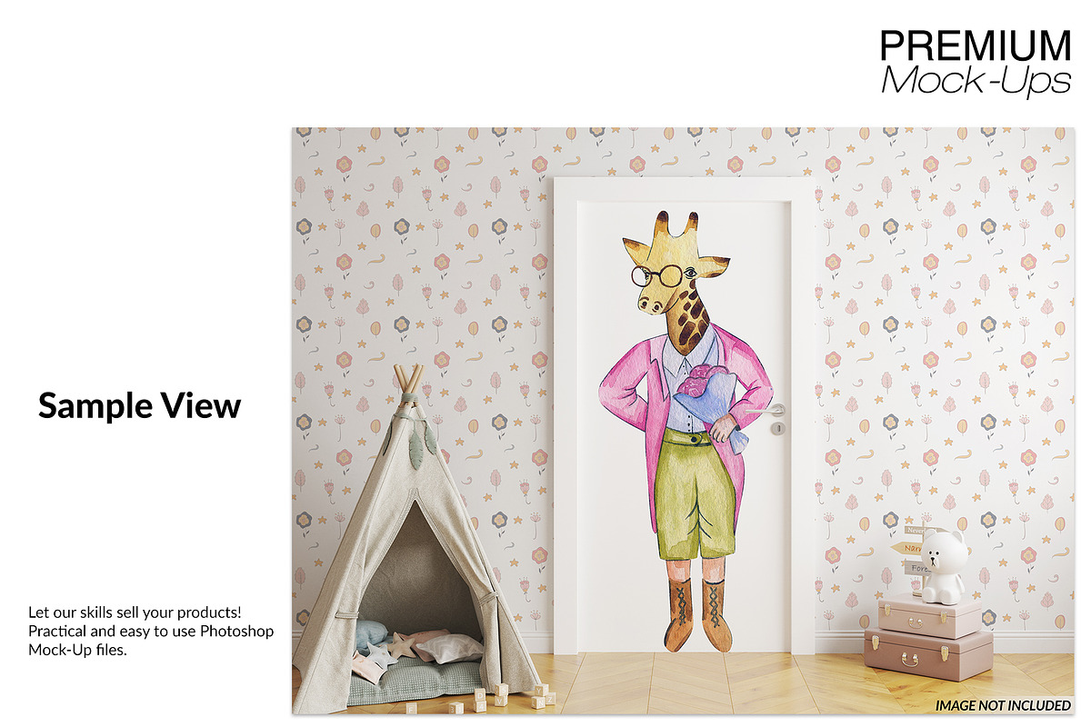 Nursery Door Murals Mockups, a Product Mockup by mock-ups (Photo 9 of 9)