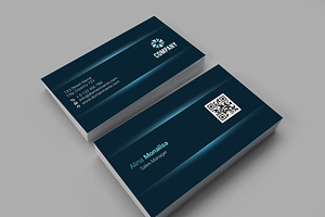 Luxury Business Card With Blue Shade