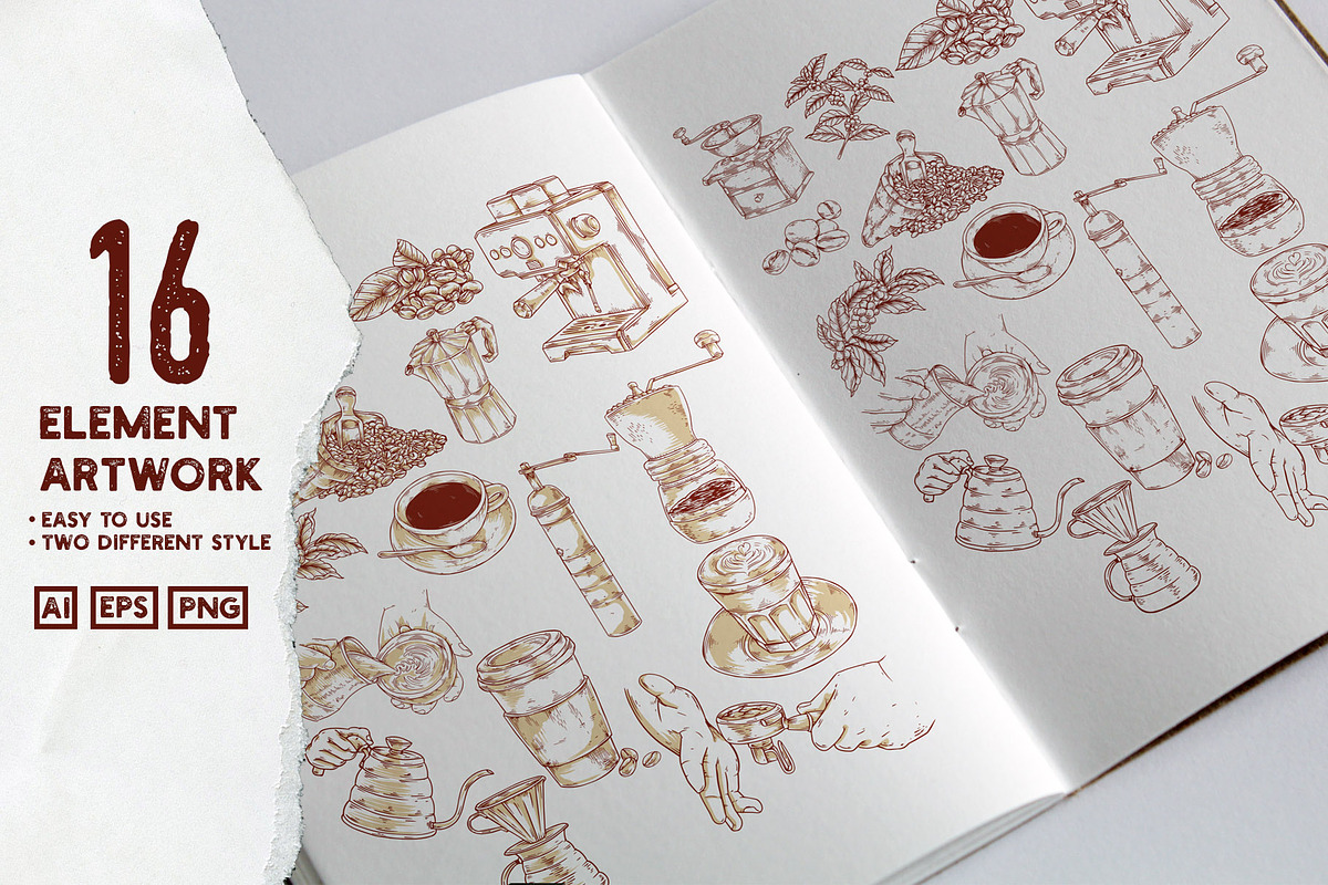 Coffee Shop Illustration Kit & Logo, an Illustration by Dawnside Graphic (Photo 2 of 10)