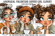 Whimsical Valentine Coffee Girl Clip, an Illustration by OK Design (Thumbnail 1 of 6)