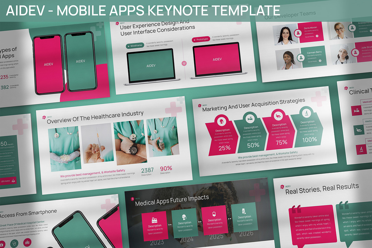 Aidev - Mobile Apps Keynote Template, a Presentation Template by SlideFactory (Photo 1 of 4)