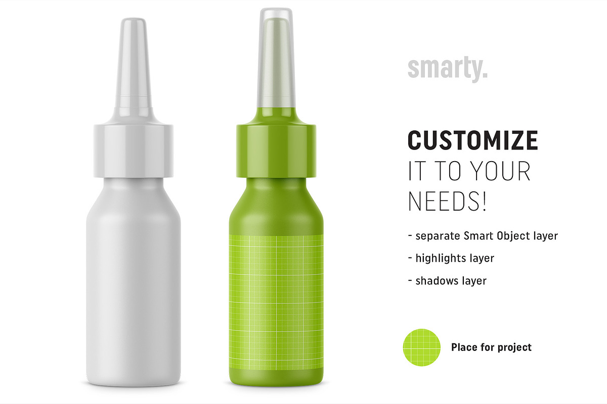 Plastic & metal nasal bottle mockups, a Packaging Mockup by Smarty Mockups (Photo 2 of 5)