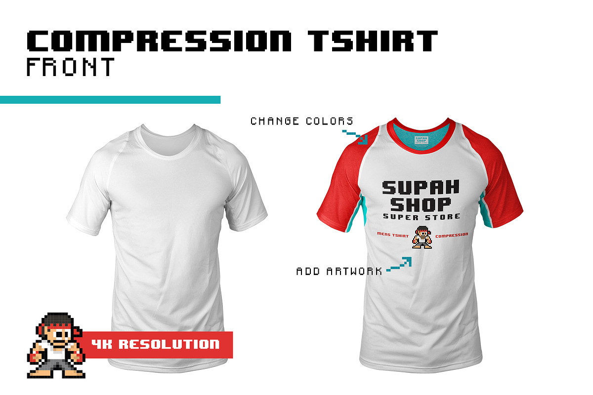 Men's Compression T-shirt Mock-up, a Shirt Mockup by Supah Shop (Photo 2 of 5)