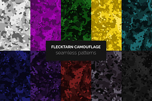 Flecktarn Camo Seamless Patterns
