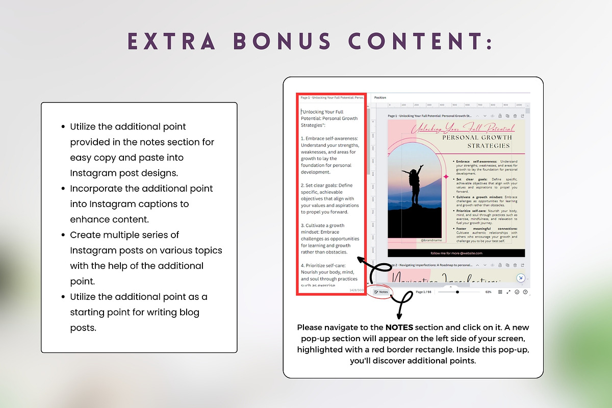 Personal Growth Canva IG Templates, a Templates & Theme by Digital Template Cart (Photo 7 of 8)