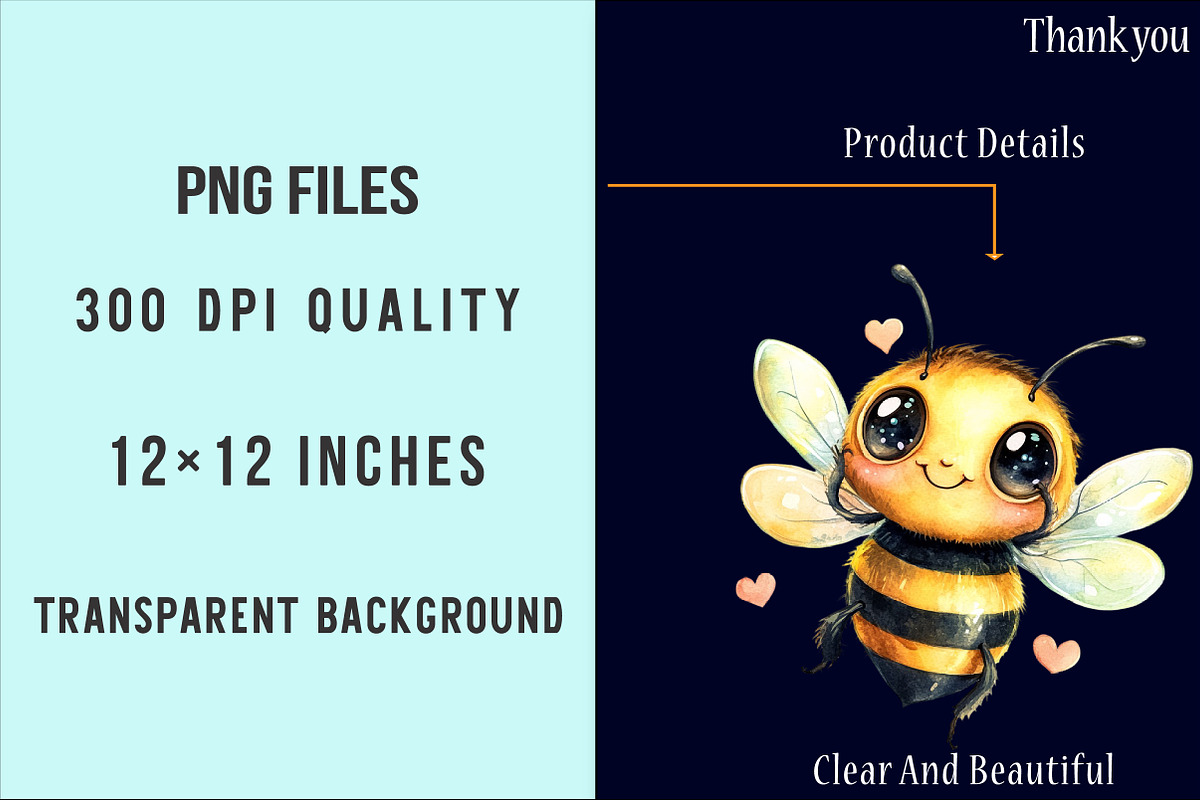 Honey Bee Clipart PNG, an Illustration by SinaCreation (Photo 4 of 5)