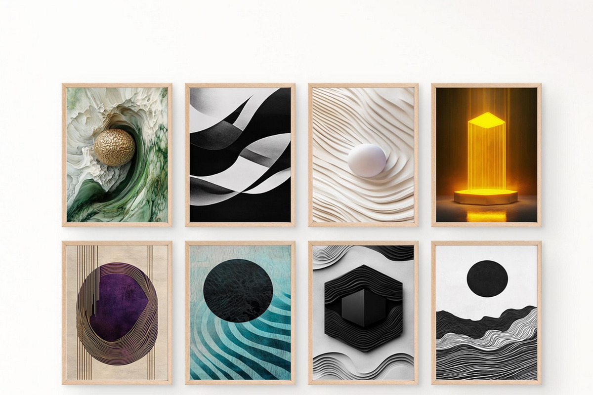 Modern Mid Century Wall Art Set, a Decorative Illustration by PrintablesByFranklyn (Photo 5 of 10)