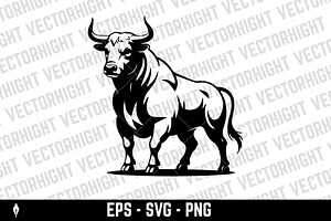 Illustration of powerful bull svg, an Animal Illustration by Vectorhight