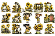 Sunflower Farm PNG Clipart Bundle, a Seasonal Illustration by Nicolle's Colorful Art (Thumbnail 5 of 5)