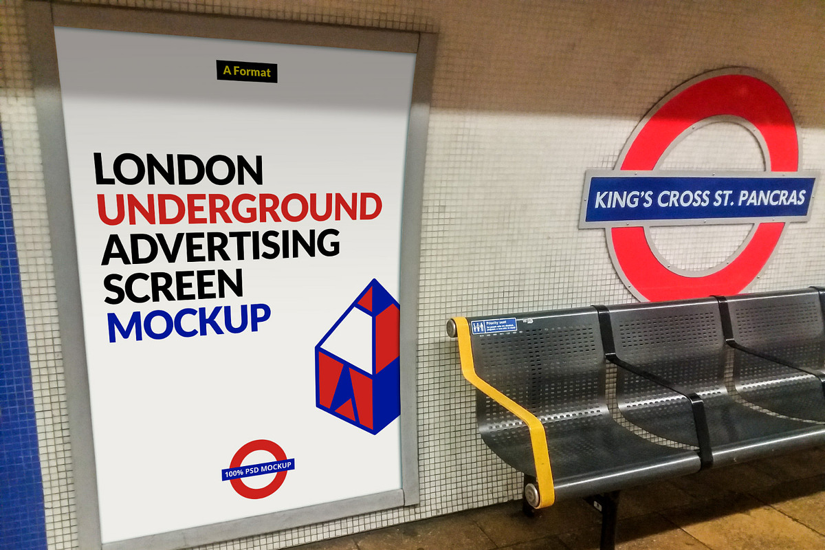 London Underground Screen Mock-Ups 4, an Advertising Mockup by Graphic Shelter (Photo 6 of 6)