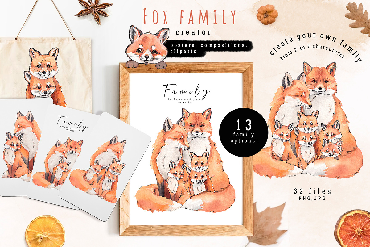 Fox family creator, an Animal Illustration by VerAna (Photo 1 of 14)