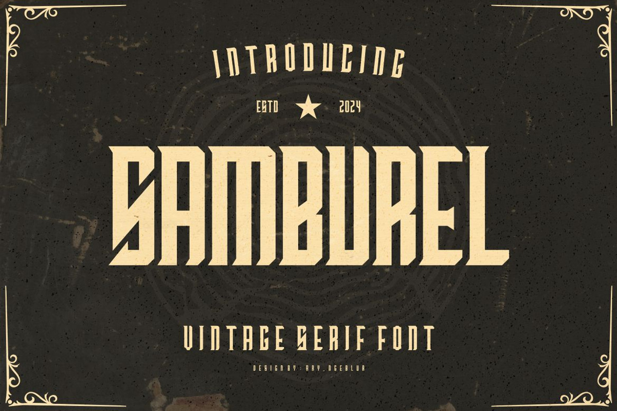 Samburel - Vintage Font Serif, a Serif Font by Ary_ngeblur (Photo 1 of 4)