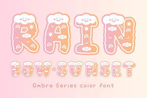 Rainbow Sunset - SVG Color Cute Font