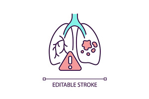 Respiratory disease RGB color icon, an Icon by IMG Visuals