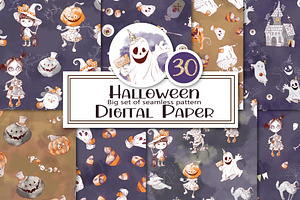 Halloween seamless patterns