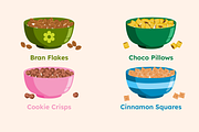 Breakfast Cereal Food Illustrations, a Food Illustration by ThePixelLibrary (Thumbnail 4 of 12)