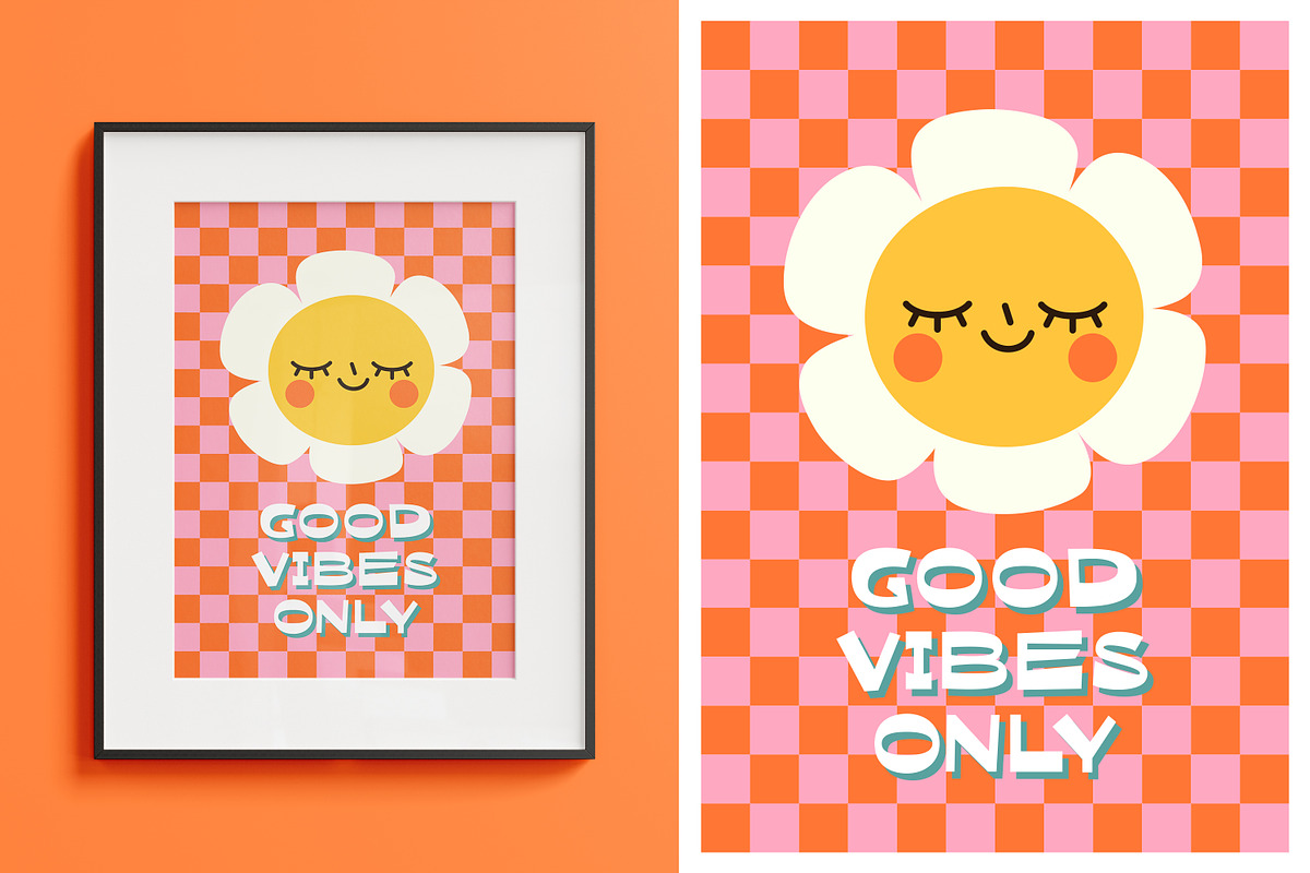Groovy daisy cards, posters set, a Decorative Illustration by Good Studio (Photo 2 of 5)