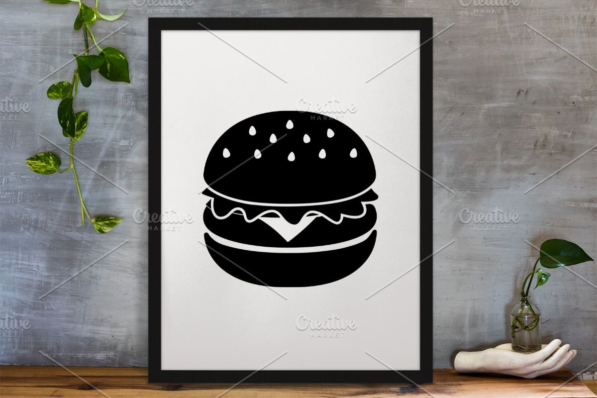 Hamburger Silhouette SVG, a Food Illustration by newminddesign (Photo 3 of 3)