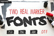TWO REAL MARKER FONTS, a Script Font by HEJBRUSH.COM (Thumbnail 1 of 4)