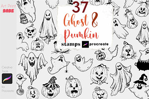 Ghost & Pumpkin Stamps Horror Soul