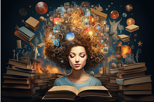 Insightful Creativity knowledge head, an Education Illustration by Ylivdesign