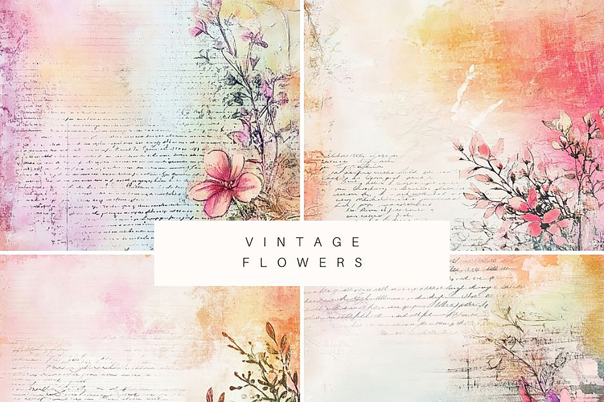 Floral Distressed Backgrounds, a Decorative Illustration by pictures for you (Photo 3 of 36)