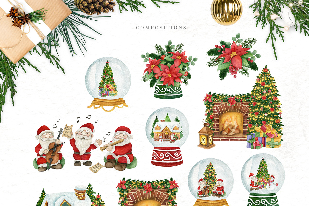 Christmas Tale. Watercolor set, an Illustration by JuliaBadeeva (Photo 3 of 6)