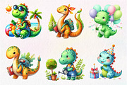 Cute Dinosaurs Sublimation Clipart, an Illustration by Dream Creation (Thumbnail 6 of 7)