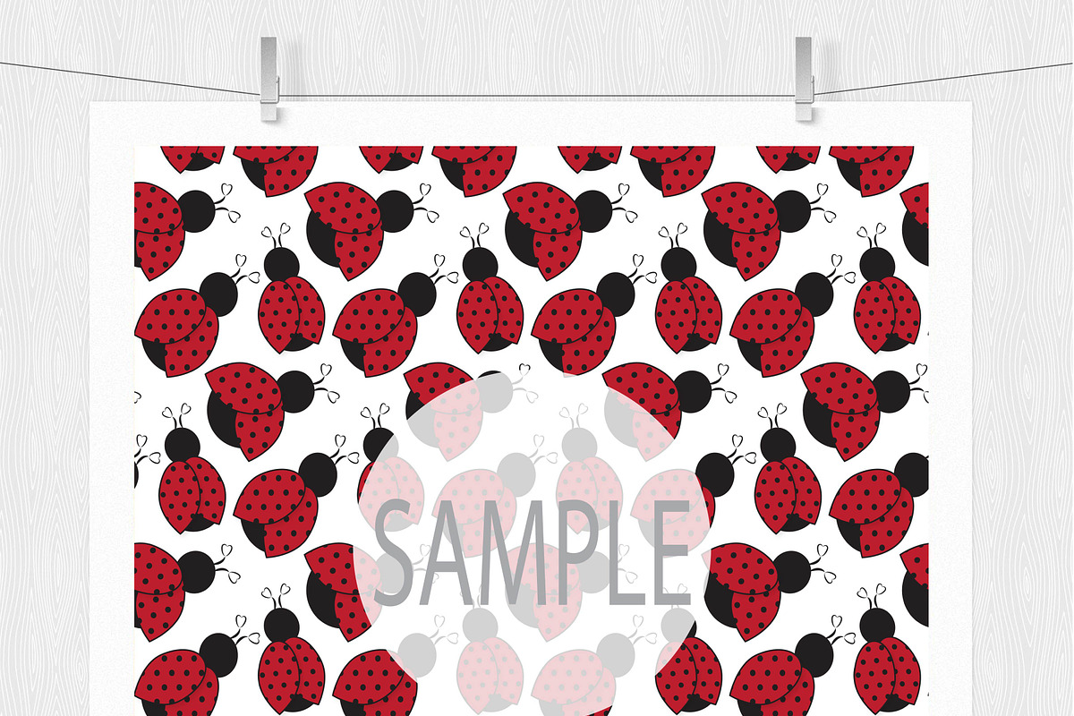 Ladybug Digital Paper Pack, a Pattern Graphic by Leska's Digitals (Photo 2 of 5)