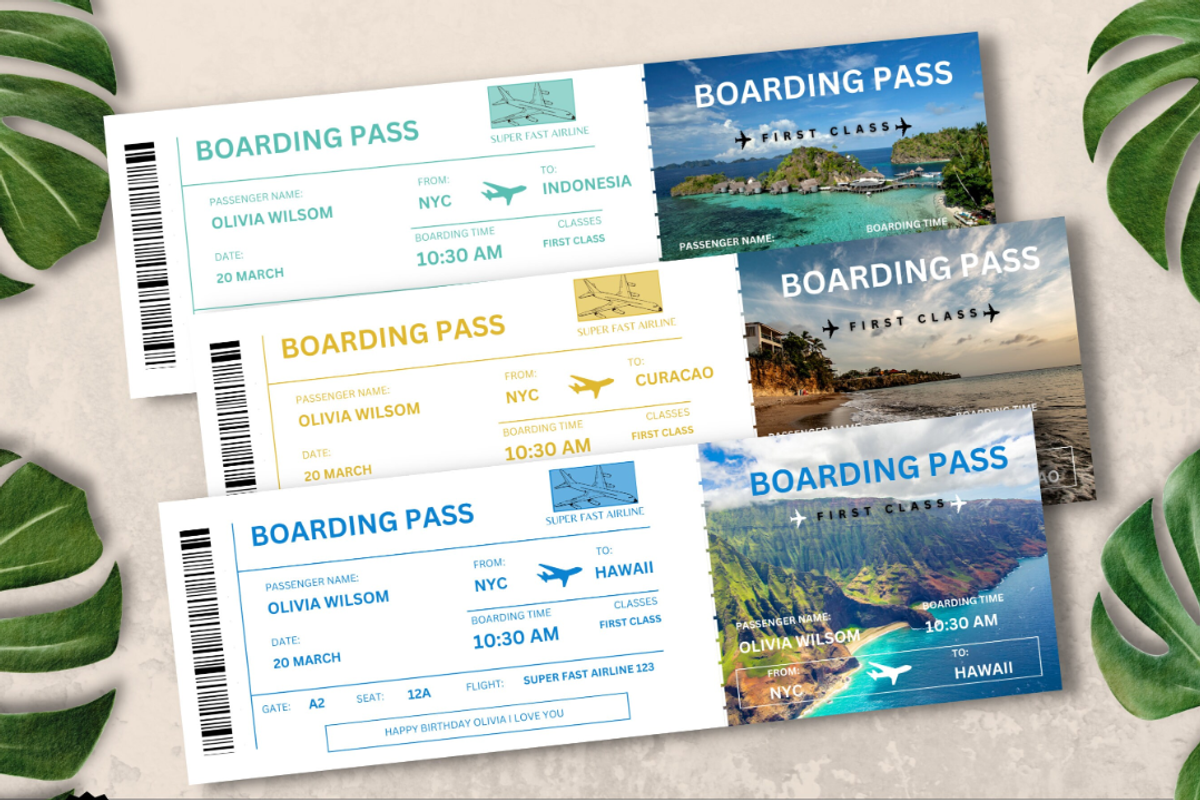 Editable Boarding Pass Template, a Card Template by YasdeyDesigns (Photo 1 of 7)
