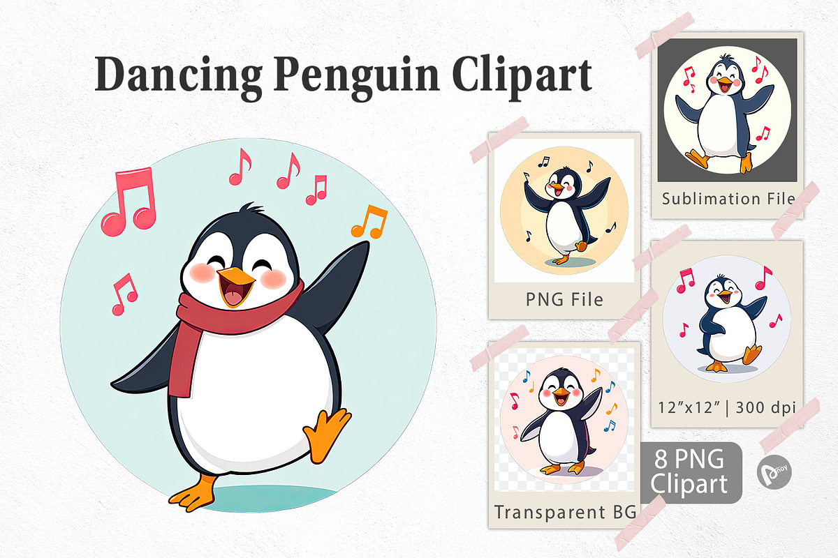 Dancing Penguin Clipart, a Graphic by Artnoy (Photo 1 of 5)