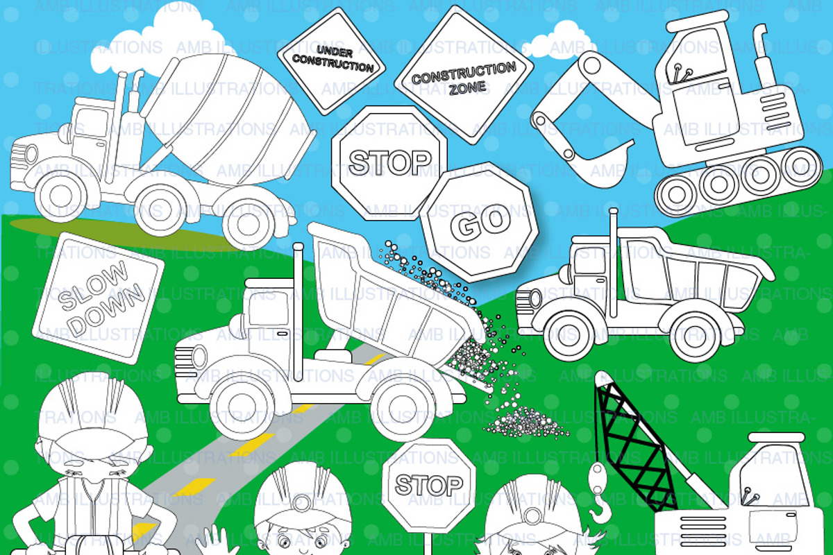 Construction Stamps AMB-1173, an Illustration by AMBillustrations (Photo 1 of 2)